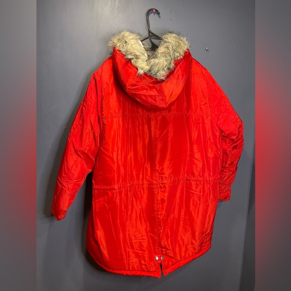 New Look Red Parka Fur Hooded Coat - Picture 11 of 13